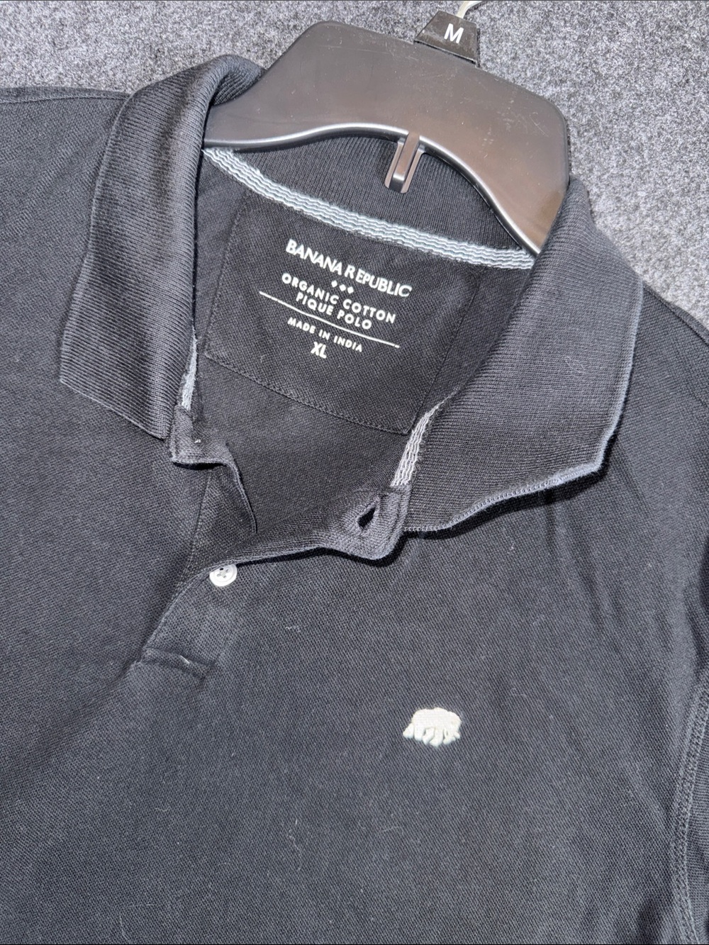 Banana Republic Black Polo with White Elephant Emblem